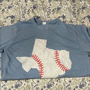 Blue Texas Baseball Graphic Tee